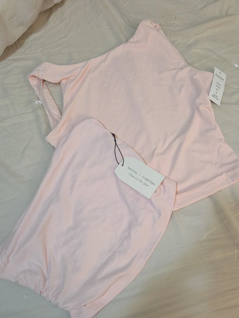 Better Together Bandeau & Pink Rose Luxe Backless Tanks, 2 Tops, M, NWT